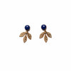 Engraved Leaf Jackets with Lapis Studs