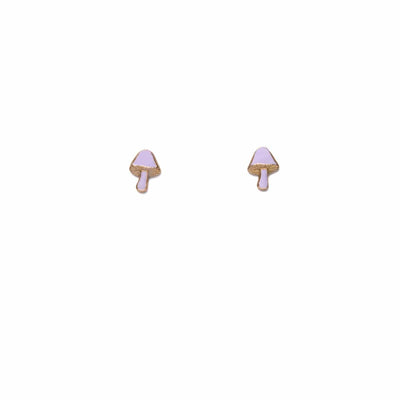 Tiny Mushroom Studs in Lilac