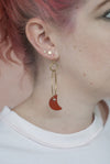 Red Jasper Moon Hoops - Michelle Starbuck Designs