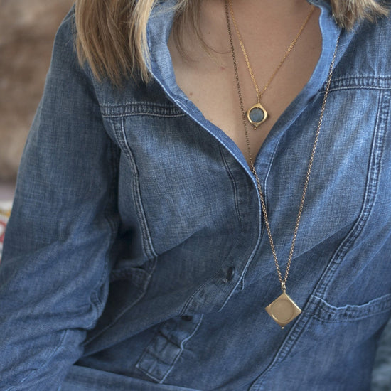 Vega Necklace / Striped Shell - Michelle Starbuck Designs
