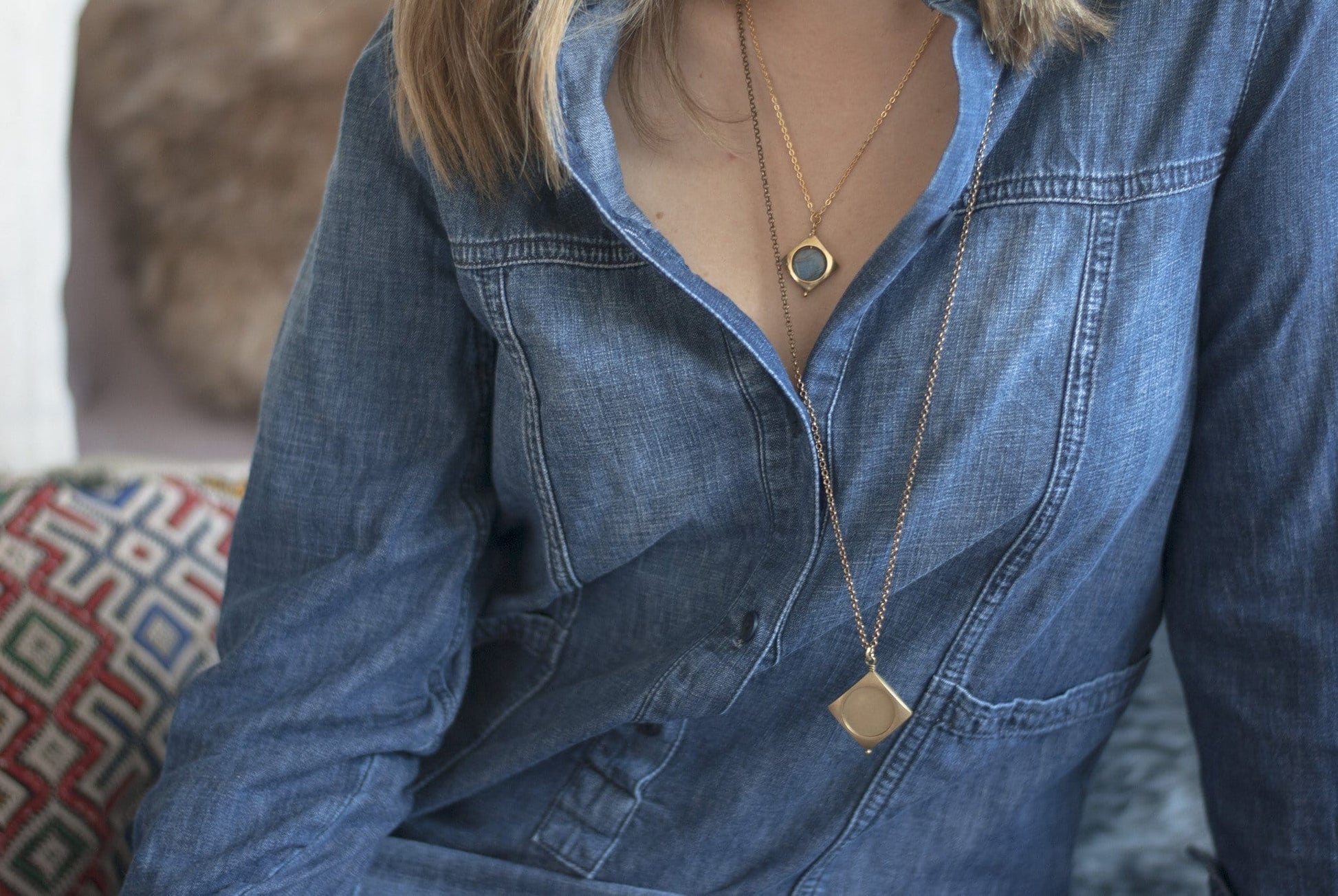 Vega Necklace / Striped Shell - Michelle Starbuck Designs