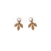 Engraved Leaf Jackets with Mother of Pearl Studs