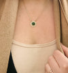 Checkered Circle Necklace in Malachite