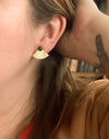 Mini Pleat Jacket Earrings with Malachite Studs