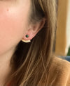 Mini Pleat Jacket Earrings with Malachite Studs