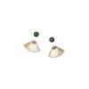 Mini Pleat Jacket Earrings with Malachite Studs