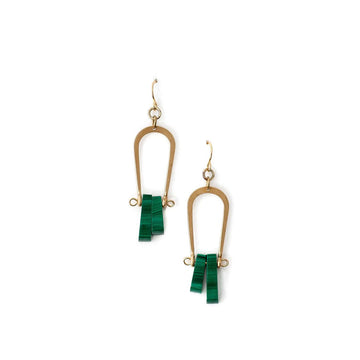 Malachite Notch Earrings