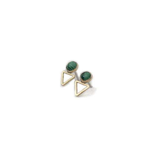 Tiny Elder Studs / Malachite - Michelle Starbuck Designs