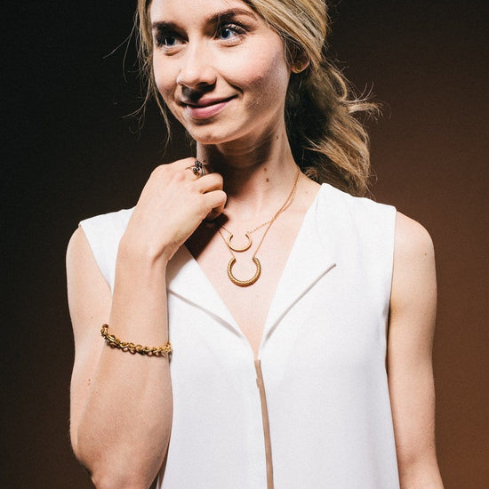 Textured Crescent Necklace - Michelle Starbuck Designs