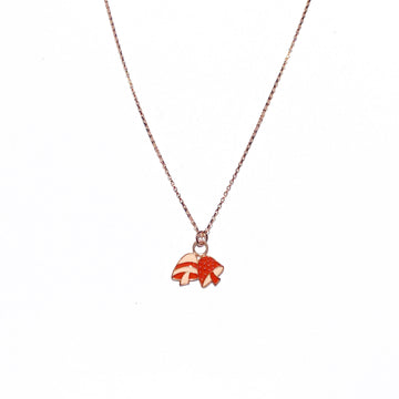 Mushroom Charm Necklace in Terra Cotta + Peach