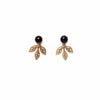 Engraved Leaf Jackets with Onyx Studs