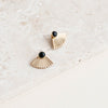 Mini Pleat Jacket Earrings with Onyx Studs