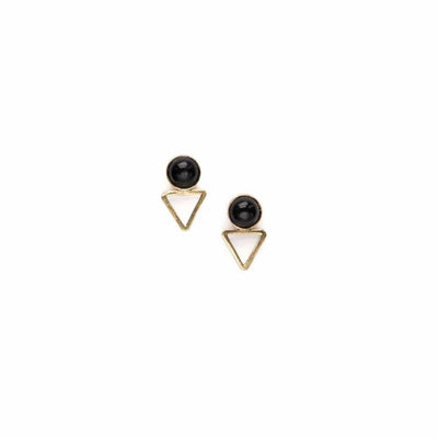 Tiny Elder Studs / Onyx - Michelle Starbuck Designs