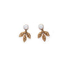 Engraved Leaf Jackets with Opal Studs