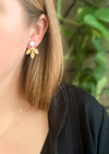 Engraved Leaf Jackets with Opal Studs