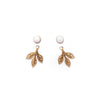 Engraved Leaf Jackets with Opal Studs