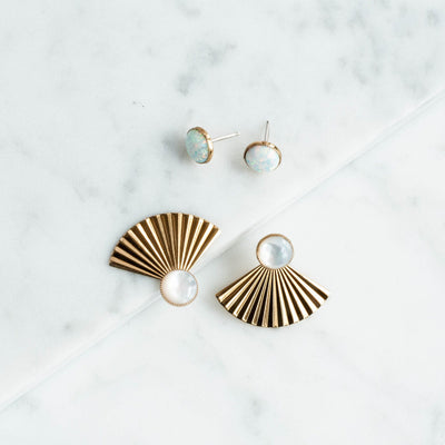 Pleat Jackets Set with Mother of Pearl and Opal