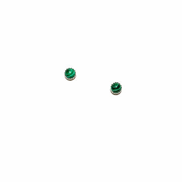 Silver Malachite Studs