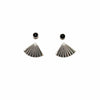 Silver Mini Pleat Jacket Earrings with Onyx Studs