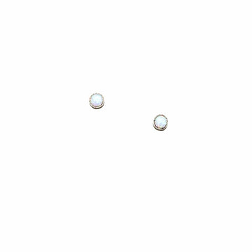 Silver Opal Studs