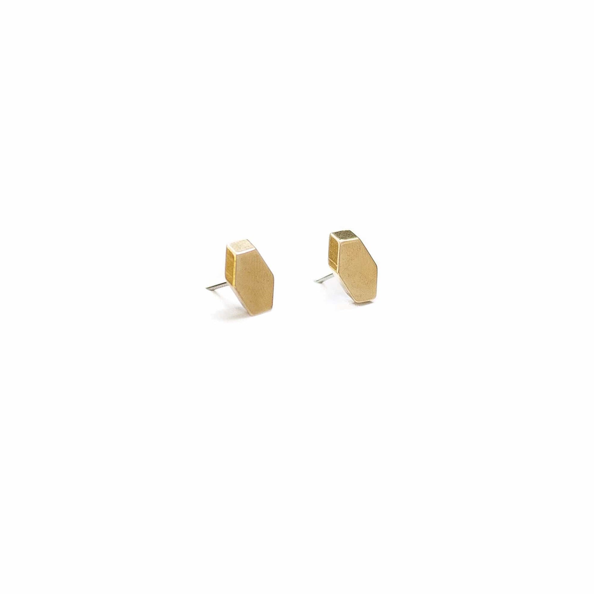 Vintage Slanted Hexagon Studs - Michelle Starbuck Designs