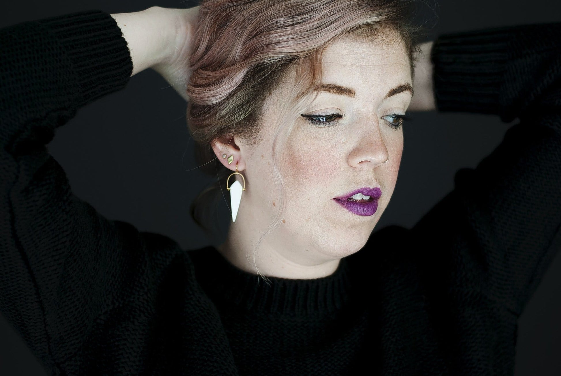 Tiny Brass Diamond Studs - Michelle Starbuck Designs