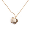 Vintage Striped Heart Locket Necklace