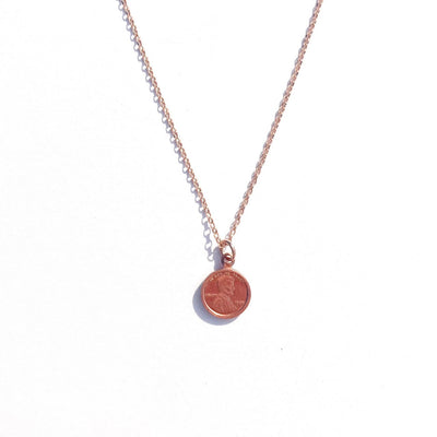 Tiny Penny Charm Necklace