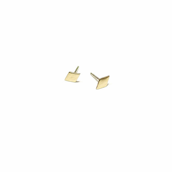 Tiny Brass Diamond Studs - Michelle Starbuck Designs
