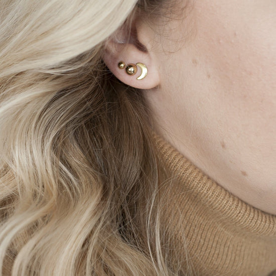Tiny Moon Studs - Michelle Starbuck Designs