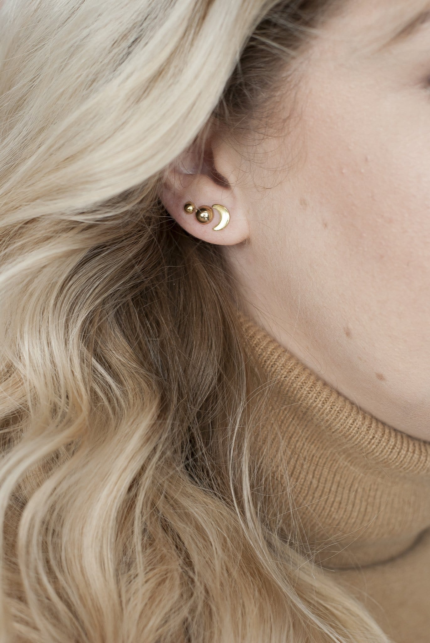 Tiny Moon Studs - Michelle Starbuck Designs