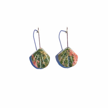 Unakite Shell Earrings