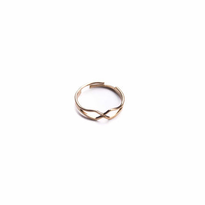 Vintage Brass Criss Cross Ring - Michelle Starbuck Designs
