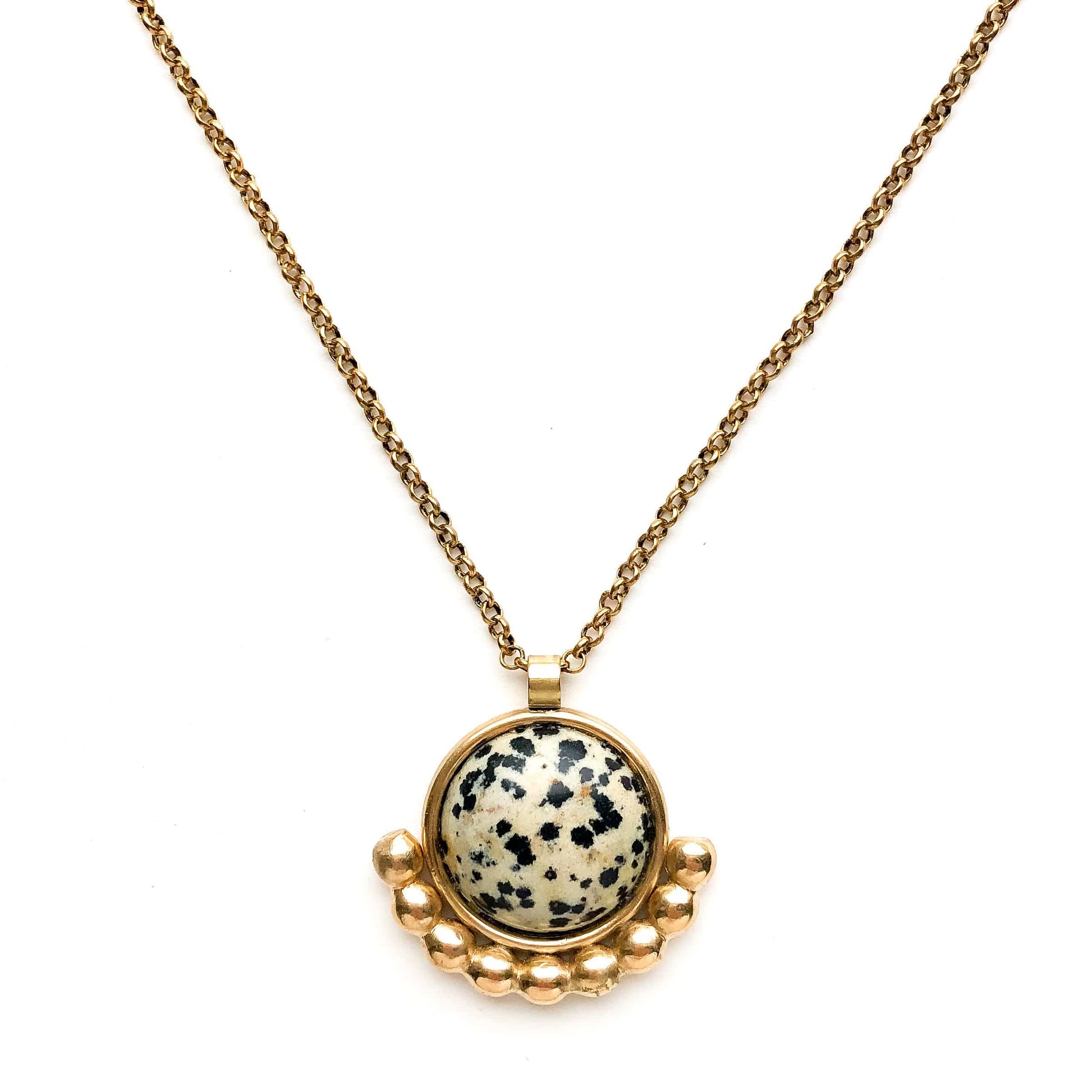 Dalmatian Jasper Spindle Pendant Necklace - Michelle Starbuck Designs