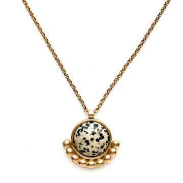 Dalmatian Jasper Spindle Pendant Necklace - Michelle Starbuck Designs